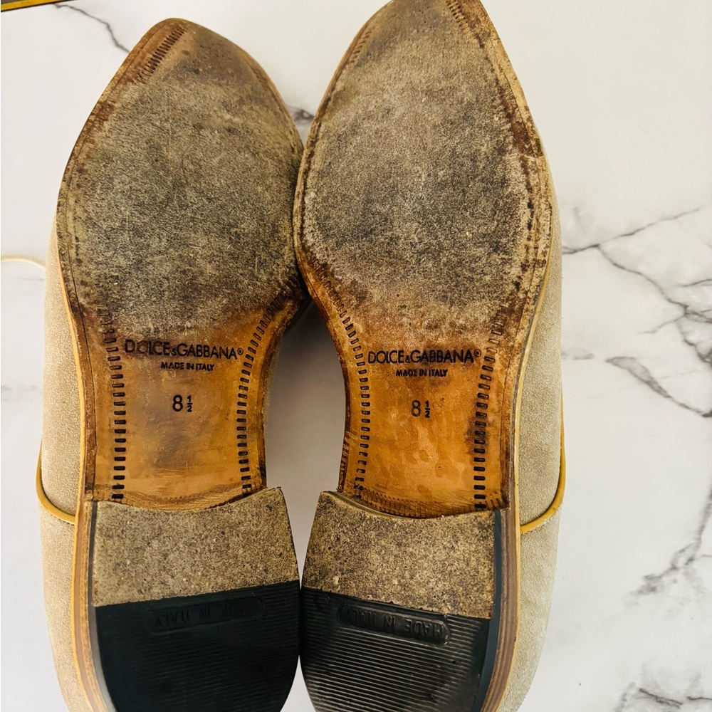 Dolce & Gabbana Tan Suede Derby Oxfords - Picture 7 of 8